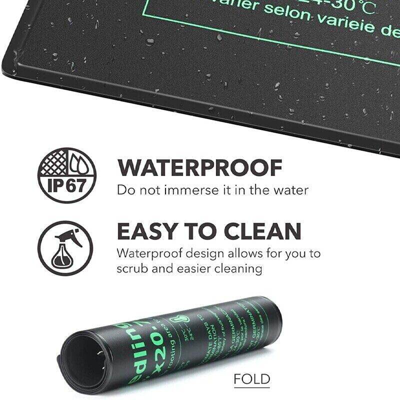 Heat Mat Seedling - แผ่นทำความร้อนสำหรับต้นกล้า LERWAY 21W ปลั๊กแบบ EU สำหรับเรือนกระจกในร่ม,