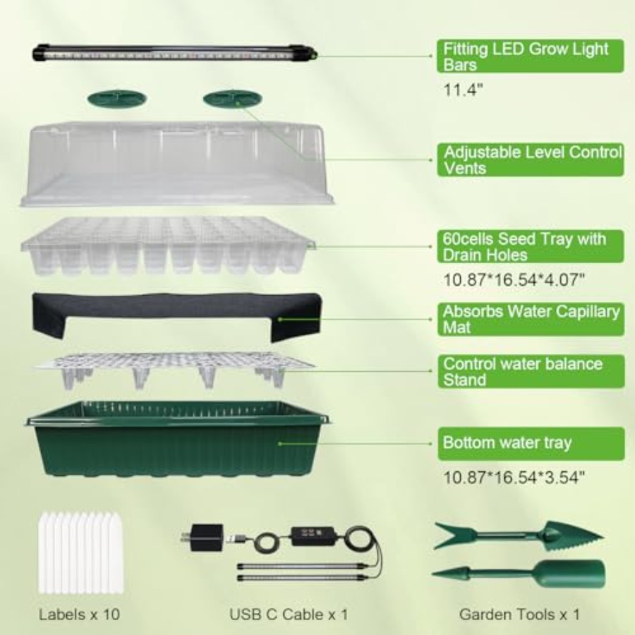 ถาดเพาะเมล็ดพร้อมไฟปลูก ชุดเพา - Humidity Dome Kit บทวิจารณ์และราคา